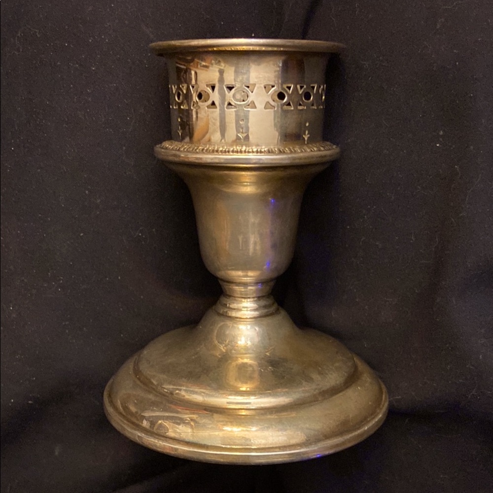 Birks Regency Silver Plate Articulated Ornate Candle Stick Holder EPCopper VTG